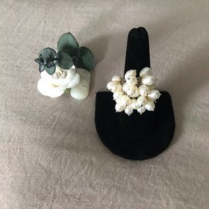 NWOT Clustered Multi Pearl Ring Silver Band Sz 7